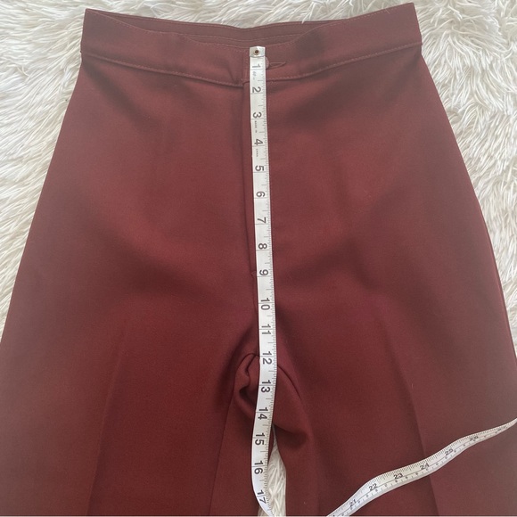 Vintage 60s Levi Strauss & Co Pants Trousers High Waisted Burgundy Maroon Mod - Picture 3 of 11